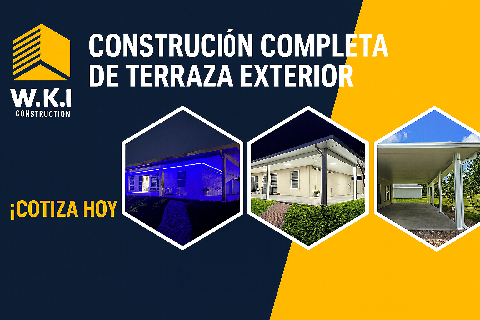 Terraza moderna con estructura de aluminio